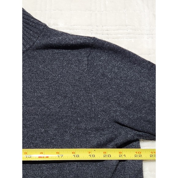 Eddie‎ Bauer Gray Quarter Button  100% Cotton XL Sweater Mock Neck - Picture 4 of 5